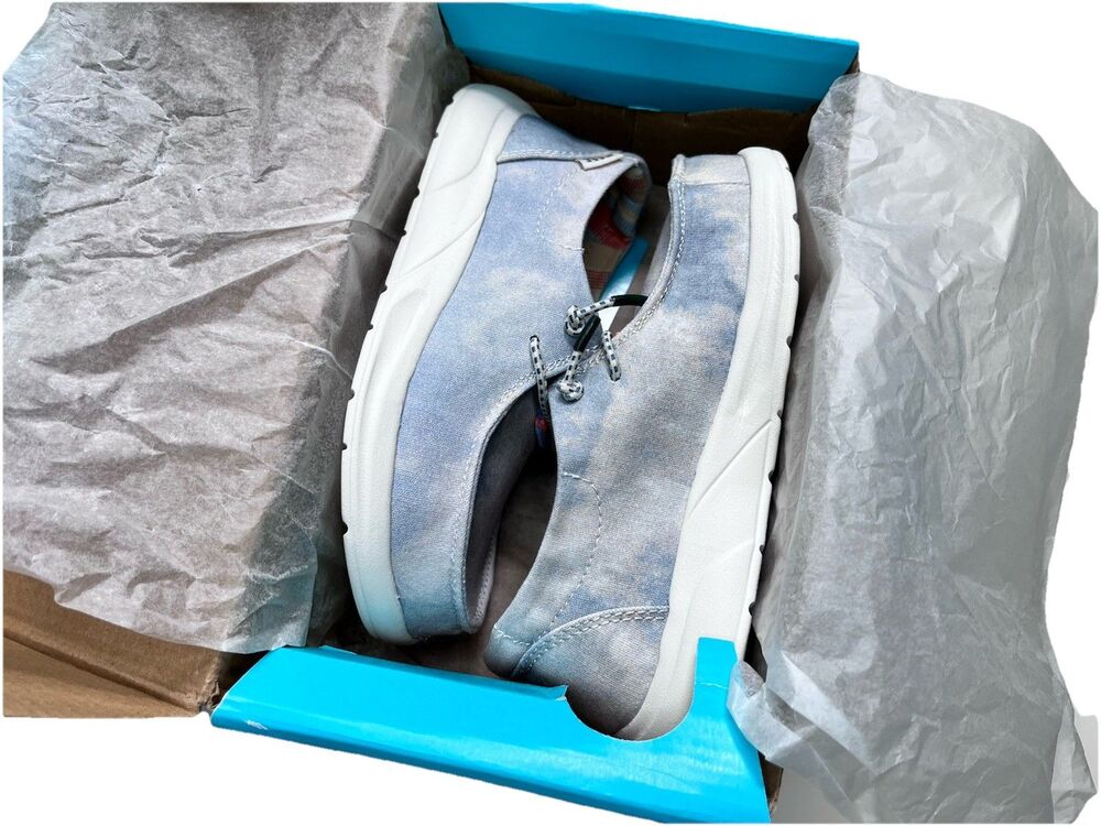 NIB Reef Kids Cushion Coast Slide Shoes Size 12 Blue Tie Dye Denim Slip On New